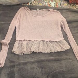 American eagle lace trimmed top